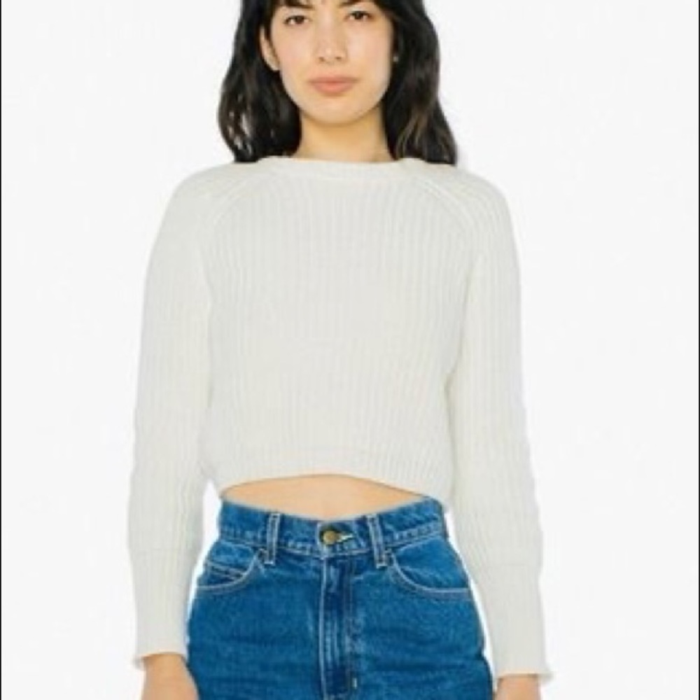 american apparel cropped fisherman white